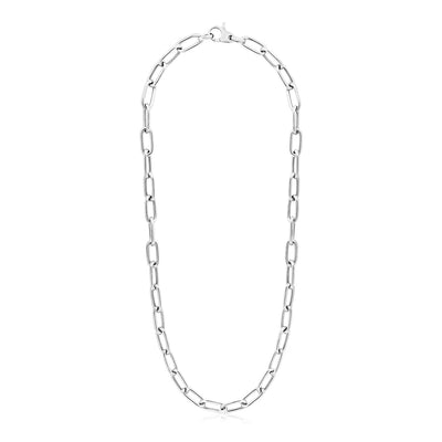 Sterling Silver Wide Paperclip Chain Necklace - jazzyjewelryjones