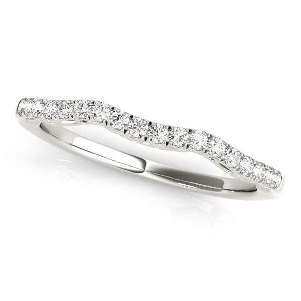 14k White Gold Wave Motif Diamond Wedding Band (1/5 cttw) - jazzyjewelryjones