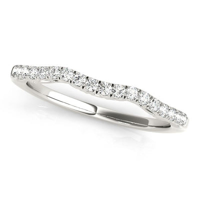 14k White Gold Wave Motif Diamond Wedding Band (1/5 cttw) - jazzyjewelryjones