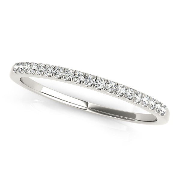 14k White Gold Scallop Pave Set Diamond Wedding Ring (1/8 cttw) - jazzyjewelryjones