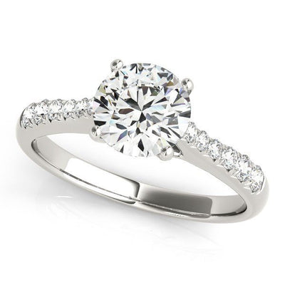 14k White Gold Round Cut Diamond Engagement Ring (1 5/8 cttw) - jazzyjewelryjones