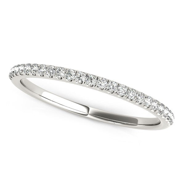 14k White Gold Diamond Wedding Band in Pave Setting (1/8 cttw) - jazzyjewelryjones
