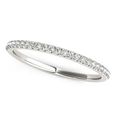 14k White Gold Diamond Wedding Band in Pave Setting (1/8 cttw) - jazzyjewelryjones