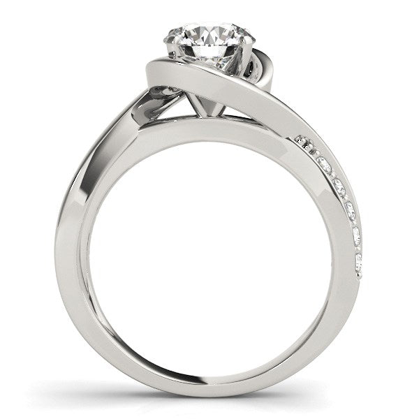 14k White Gold Split Band Round Bypass Diamond Engagement Ring (1 1/8 cttw) - jazzyjewelryjones