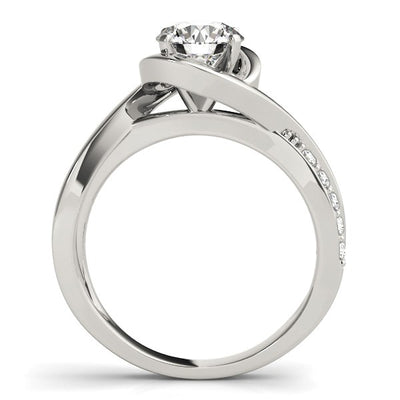 14k White Gold Split Band Round Bypass Diamond Engagement Ring (1 1/8 cttw) - jazzyjewelryjones