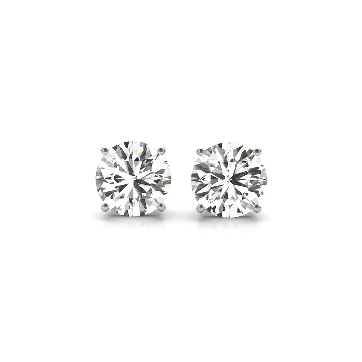 4 cttw Certified IGI Lab Grown Round Diamond Stud Earrings 14k White Gold (G/VS2) - jazzyjewelryjones