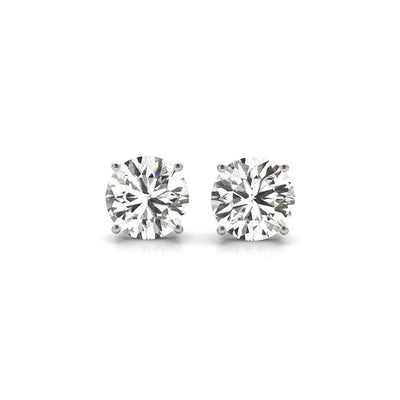 4 cttw Certified IGI Lab Grown Round Diamond Stud Earrings 14k White Gold (G/VS2) - jazzyjewelryjones