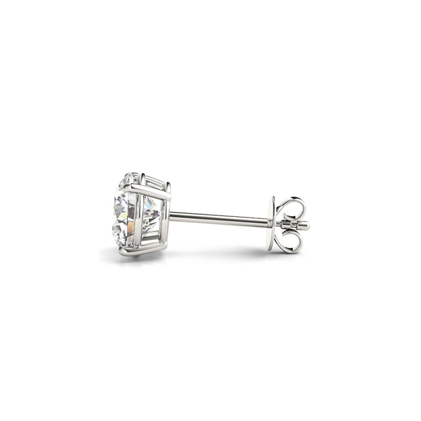 4 cttw Certified IGI Lab Grown Round Diamond Stud Earrings 14k White Gold (G/VS2) - jazzyjewelryjones