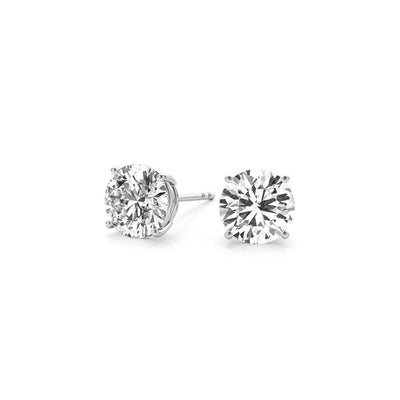 4 cttw Certified IGI Lab Grown Round Diamond Stud Earrings 14k White Gold (G/VS2) - jazzyjewelryjones