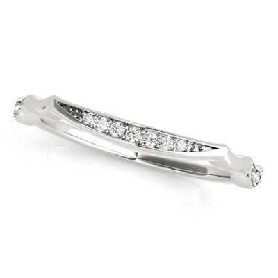 14k White Gold Unique Graduated Style Diamond Wedding Band (1/10 cttw) - jazzyjewelryjones