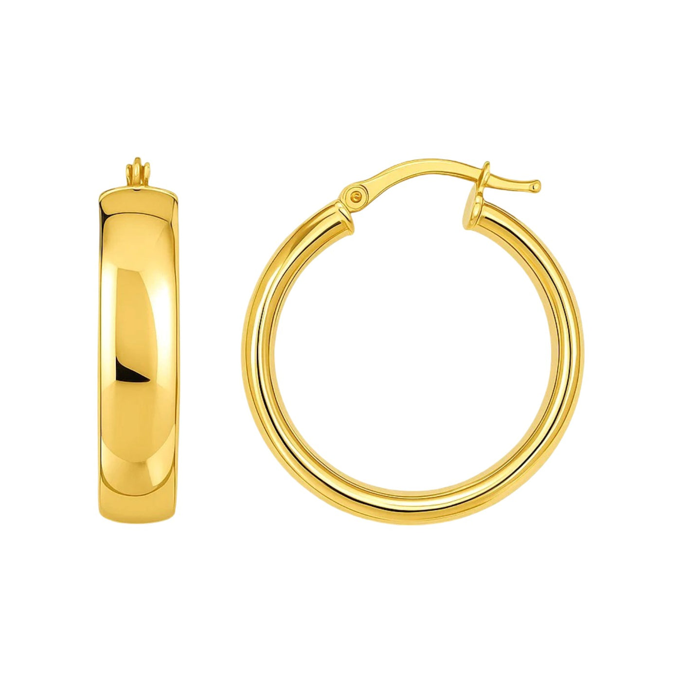 14k Yellow Gold Wedding Band Hoops (6x25mm) - jazzyjewelryjones