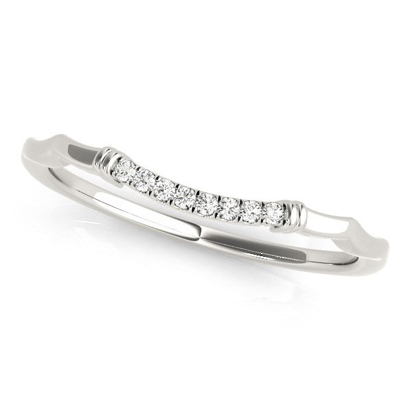 14k White Gold Wave Design Pave Set Diamond Wedding Ring (1/20 cttw) - jazzyjewelryjones