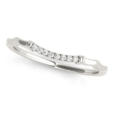 14k White Gold Wave Design Pave Set Diamond Wedding Ring (1/20 cttw) - jazzyjewelryjones