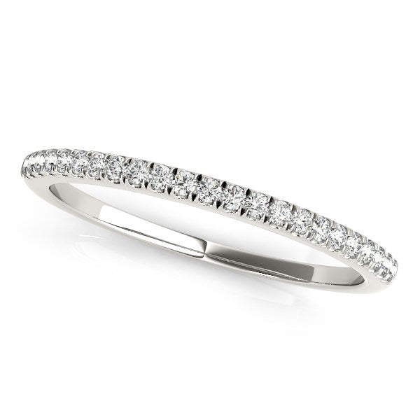 14k White Gold Diamond Pave Set Wedding Band (1/8 cttw) - jazzyjewelryjones