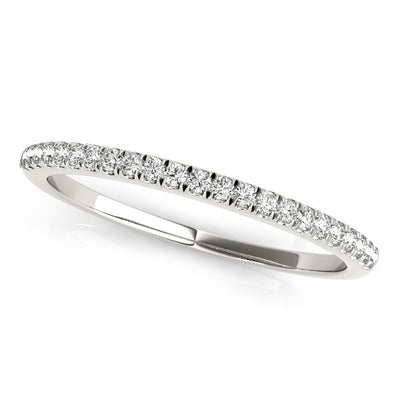 14k White Gold Diamond Pave Set Wedding Band (1/8 cttw) - jazzyjewelryjones