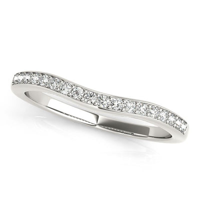 14k White Gold Channel Curved Diamond Wedding Band (1/4 cttw) - jazzyjewelryjones