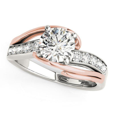14k White And Rose Gold Bypass Shank Diamond Engagement Ring (1 1/8 cttw) - jazzyjewelryjones