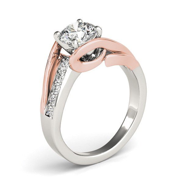 14k White And Rose Gold Bypass Shank Diamond Engagement Ring (1 1/8 cttw) - jazzyjewelryjones
