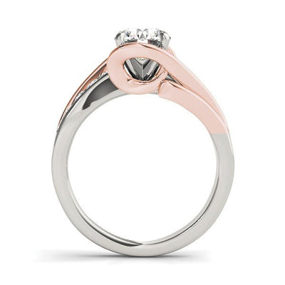 14k White And Rose Gold Bypass Shank Diamond Engagement Ring (1 1/8 cttw) - jazzyjewelryjones