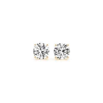 1 1/2 cttw Certified IGI Lab Grown Round Diamond Stud Earrings 14k Yellow Gold (G/VS2) - jazzyjewelryjones
