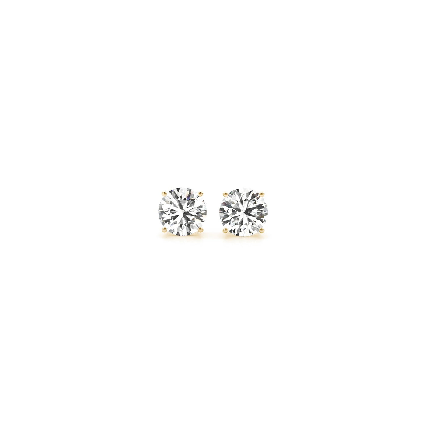 1/2 cttw Lab Grown Round Diamond Stud Earrings 14k Yellow Gold (G/VS2) - jazzyjewelryjones