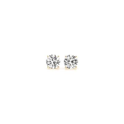 1/2 cttw Lab Grown Round Diamond Stud Earrings 14k Yellow Gold (G/VS2) - jazzyjewelryjones