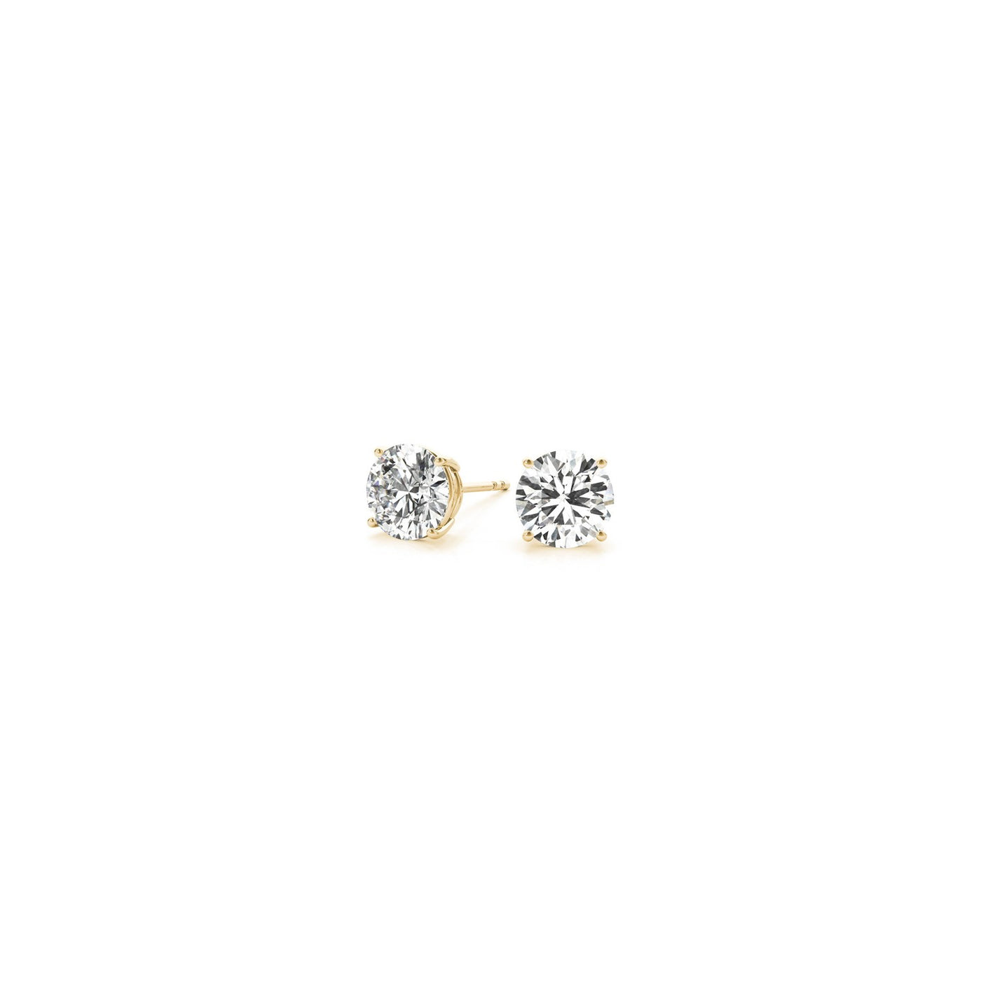 1/2 cttw Lab Grown Round Diamond Stud Earrings 14k Yellow Gold (G/VS2) - jazzyjewelryjones