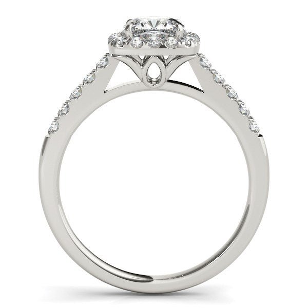 14k White Gold Square Outer Shape Round Diamond Engagement Ring (3/4 cttw) - jazzyjewelryjones