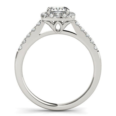 14k White Gold Square Outer Shape Round Diamond Engagement Ring (3/4 cttw) - jazzyjewelryjones