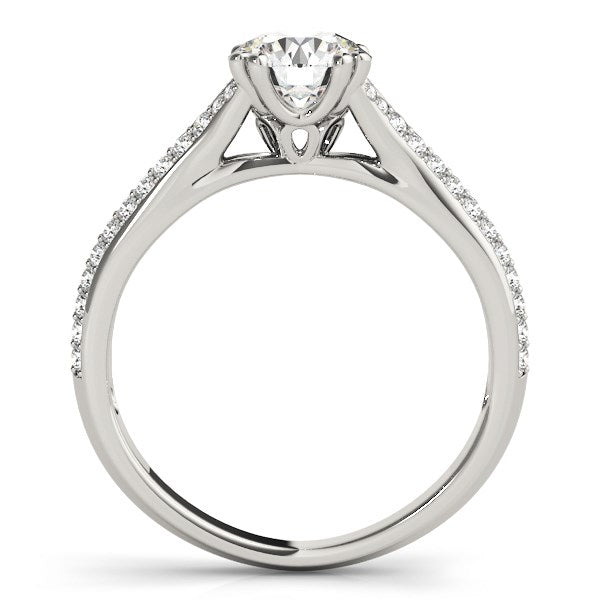 14k White Gold Double Prong Multirow Band Diamond Engagement Ring (1 1/8 cttw) - jazzyjewelryjones