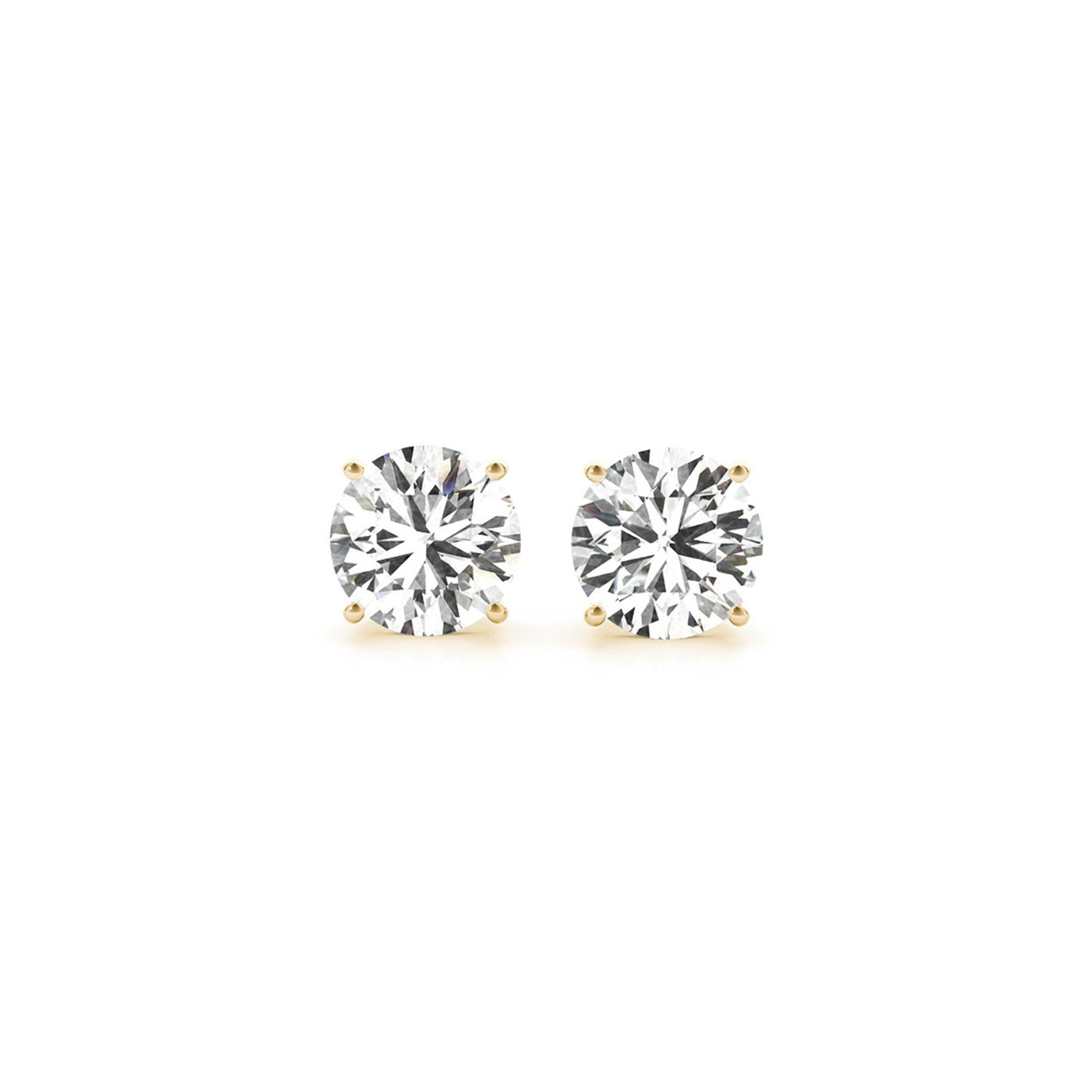 2 cttw Certified IGI Lab Grown Round Diamond Stud Earrings 14k Yellow Gold (G/VS2) - jazzyjewelryjones