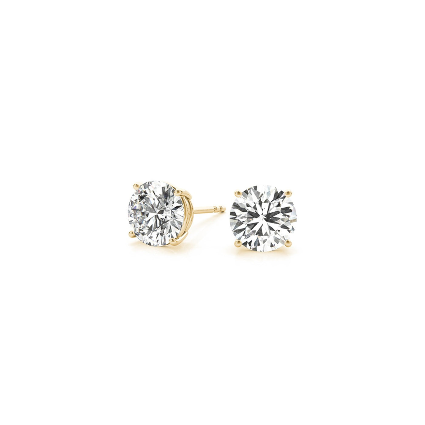 2 cttw Certified IGI Lab Grown Round Diamond Stud Earrings 14k Yellow Gold (G/VS2) - jazzyjewelryjones