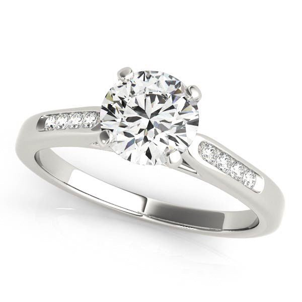 14k White Gold Single Row Diamond Engagement Ring (1 cttw) - jazzyjewelryjones