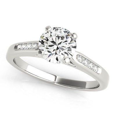 14k White Gold Single Row Diamond Engagement Ring (1 cttw) - jazzyjewelryjones