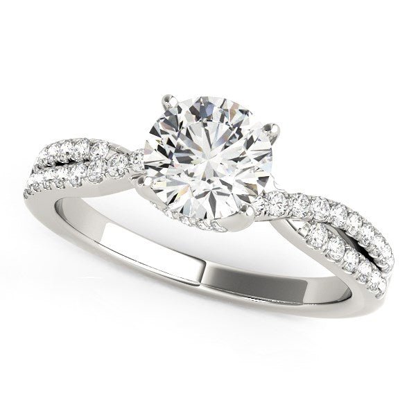 14k White Gold Fancy Prong Split Shank Diamond Engagement Ring (1 1/4 cttw) - jazzyjewelryjones