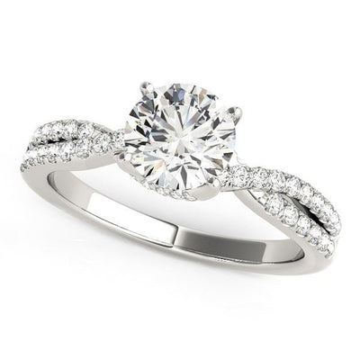 14k White Gold Fancy Prong Split Shank Diamond Engagement Ring (1 1/4 cttw) - jazzyjewelryjones