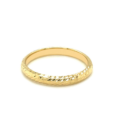 14k Yellow Gold Textured Comfort Fit Wedding Band(2.50 mm) - jazzyjewelryjones