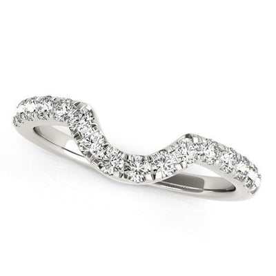 14k White Gold Curved Diamond Wedding Band (3/8 cttw) - jazzyjewelryjones