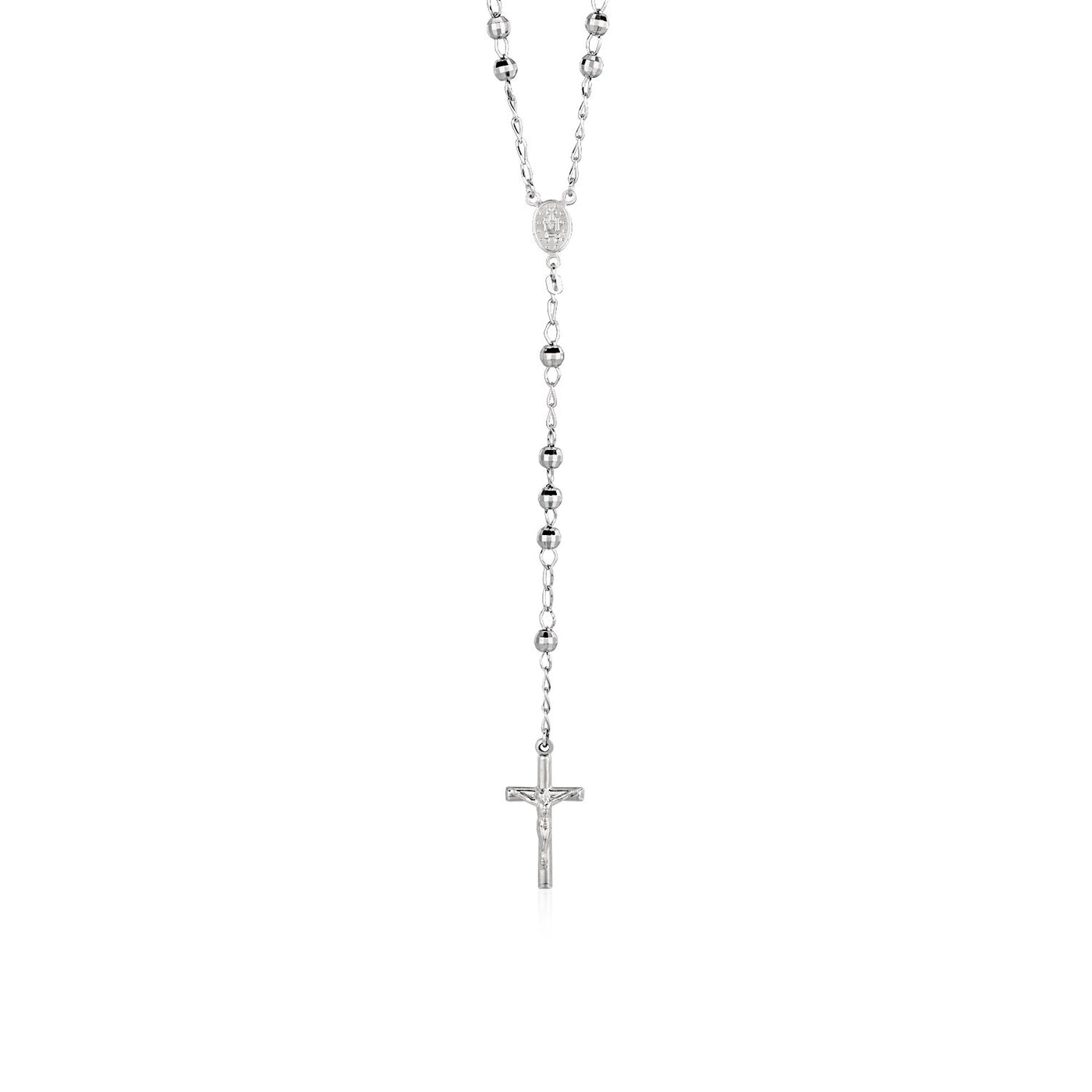 Rosary Chain and Large Bead Necklace in Sterling Silver - jazzyjewelryjones