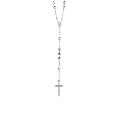 Rosary Chain and Large Bead Necklace in Sterling Silver - jazzyjewelryjones