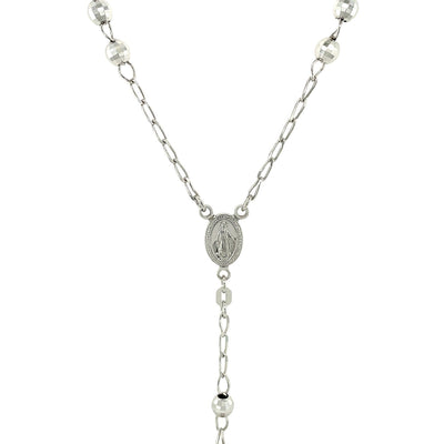 Rosary Chain and Large Bead Necklace in Sterling Silver - jazzyjewelryjones