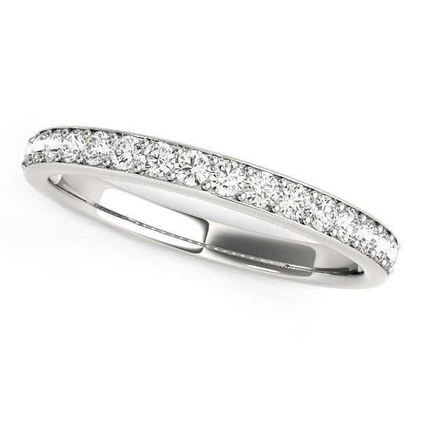 14k White Gold Prong Set Wedding Band with Diamonds (1/3 cttw) - jazzyjewelryjones