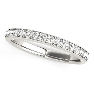 14k White Gold Prong Set Wedding Band with Diamonds (1/3 cttw) - jazzyjewelryjones