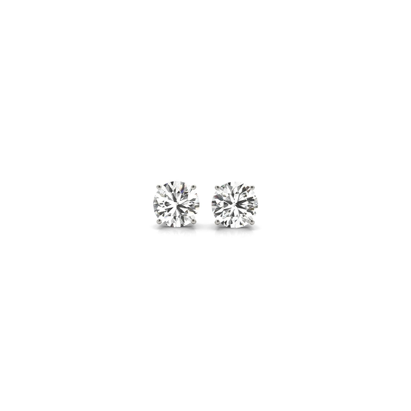 1/2 cttw Lab Grown Round Diamond Stud Earrings 14k White Gold (G/VS2) - jazzyjewelryjones