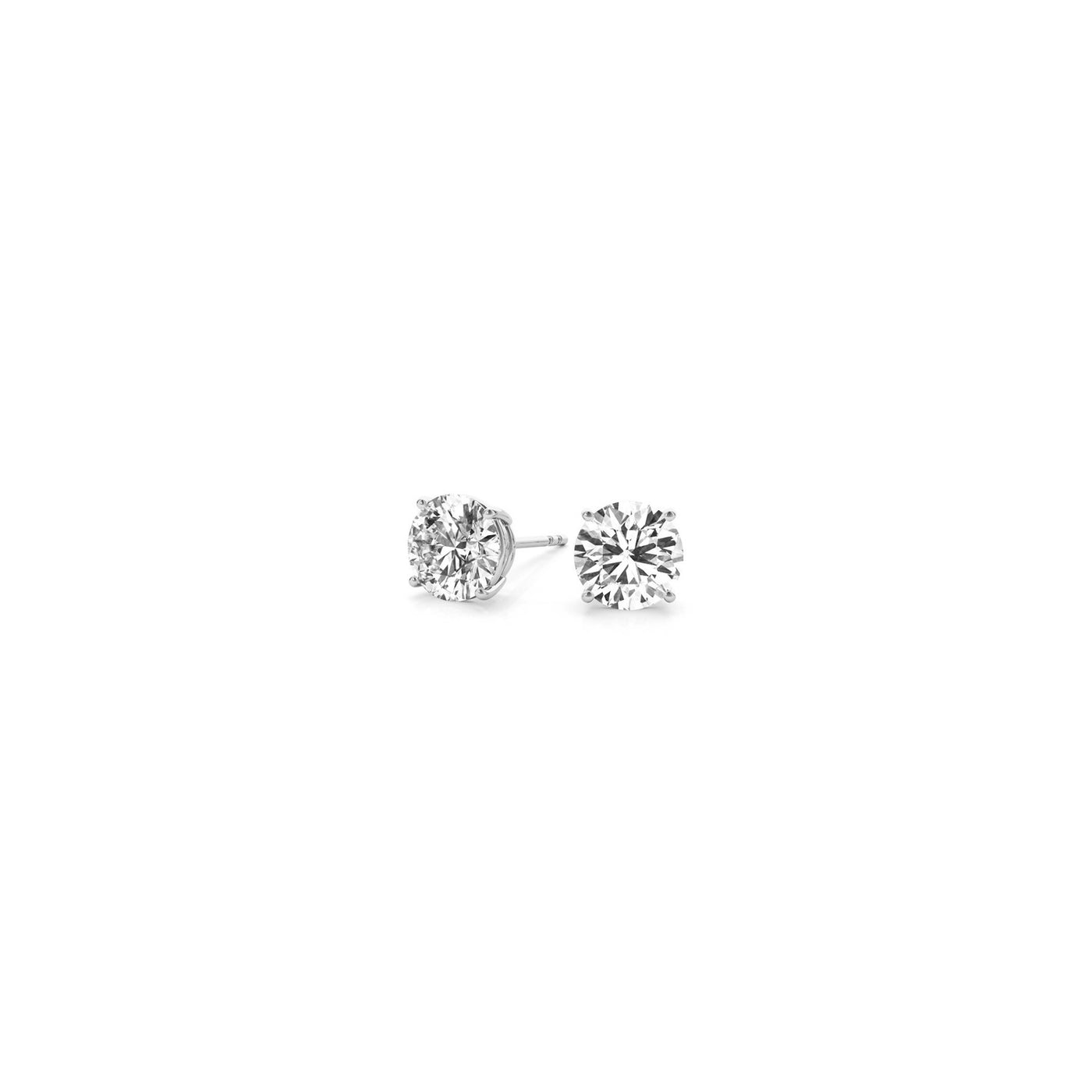 1/2 cttw Lab Grown Round Diamond Stud Earrings 14k White Gold (G/VS2) - jazzyjewelryjones