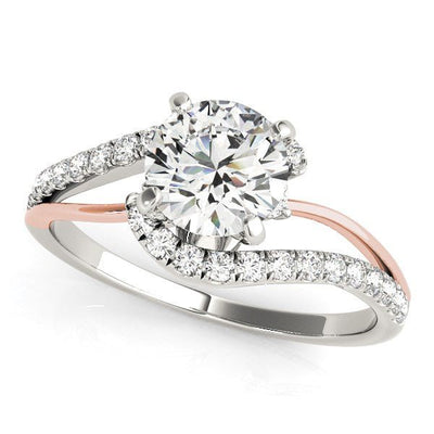 14k White And Rose Gold Bypass Shank Diamond Engagement Ring (1 1/3 cttw) - jazzyjewelryjones