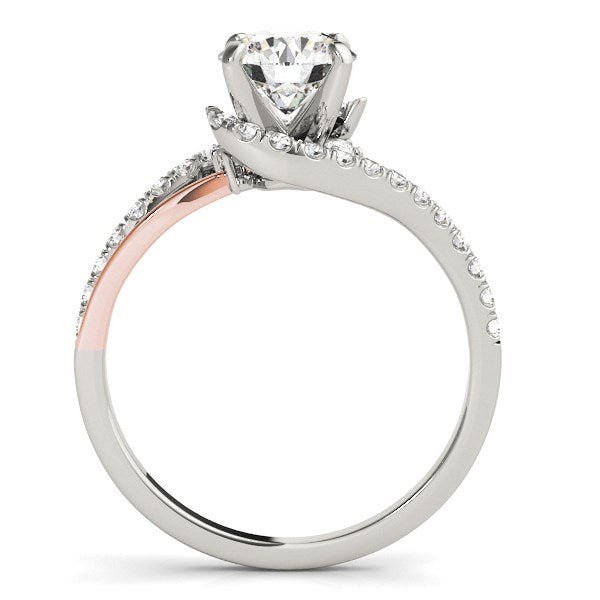 14k White And Rose Gold Bypass Shank Diamond Engagement Ring (1 1/3 cttw) - jazzyjewelryjones