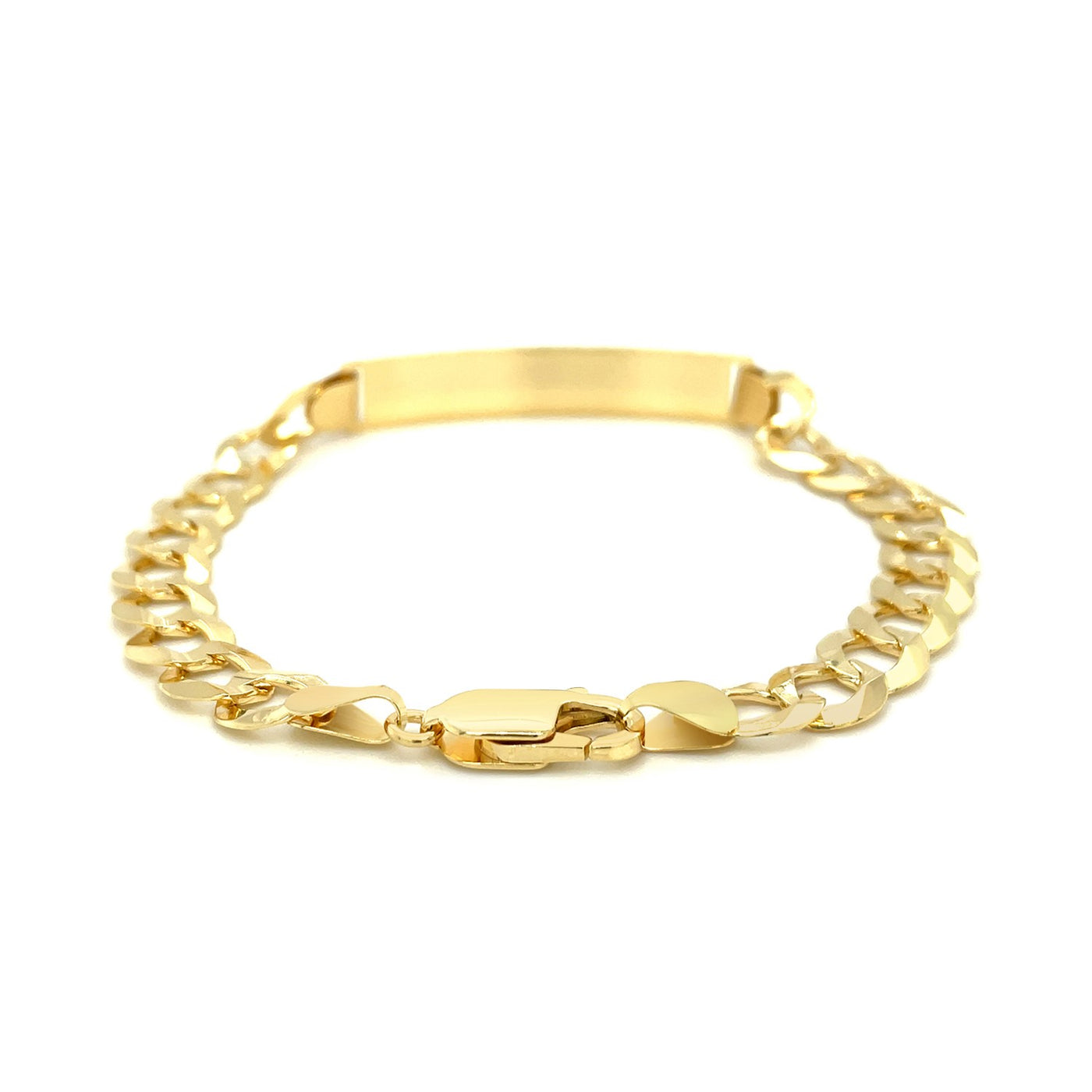 14k Yellow Gold 8 1/2 inch Mens Curb Chain ID Bracelet (8.30 mm) - jazzyjewelryjones