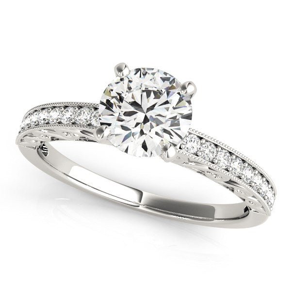 14k White Gold Antique Style Diamond Engagement Ring (1 1/8 cttw) - jazzyjewelryjones