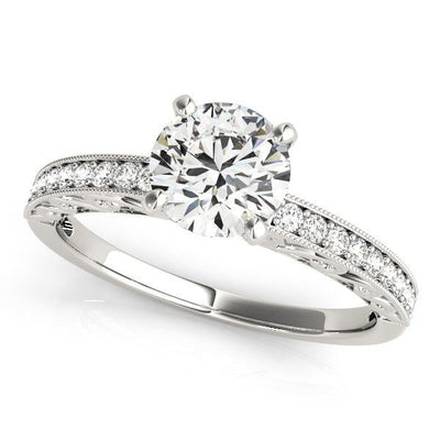 14k White Gold Antique Style Diamond Engagement Ring (1 1/8 cttw) - jazzyjewelryjones